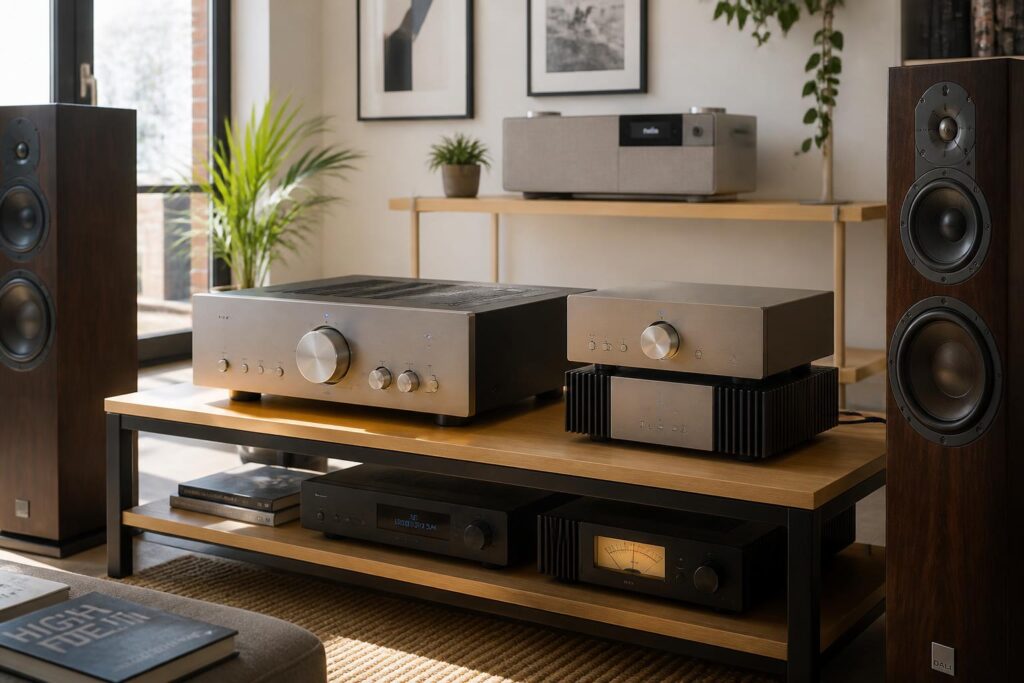 découvrez comment choisir l'amplificateur hi-fi idéal : intégré, préampli/ampli ou tout-en-un, guide complet pour optimiser votre expérience audio.