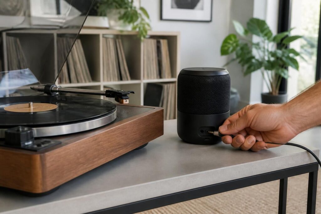 découvrez comment brancher une platine vinyle sur une enceinte connectée facilement. suivez nos conseils pour profiter de la qualité du vinyle avec la technologie moderne.