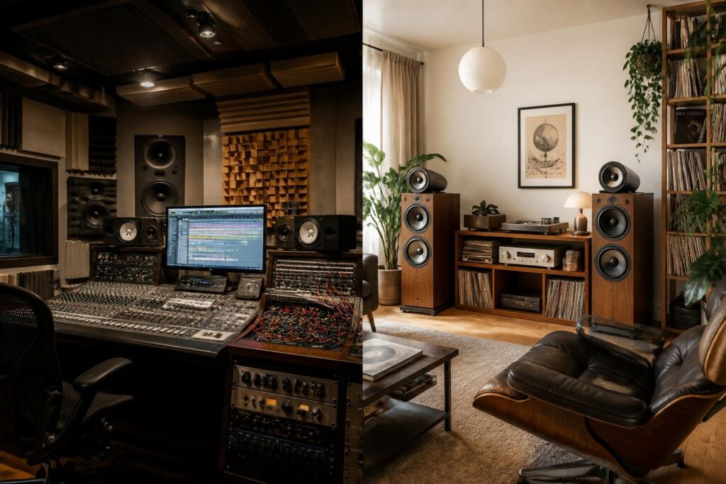 découvrez les différences essentielles entre le monitoring de studio et la hi-fi domestique pour choisir le système audio adapté à vos besoins.