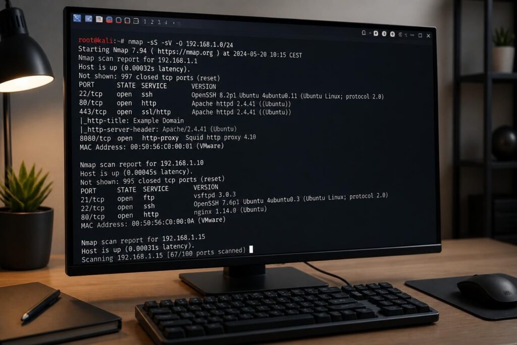découvrez comment utiliser la commande netmap avec des exemples pratiques pour exploiter efficacement les commandes nmap en ligne de commande sous linux.