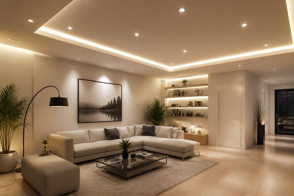 Faux plafond avec spots intégrés : idées d’éclairage LED pour un intérieur moderne