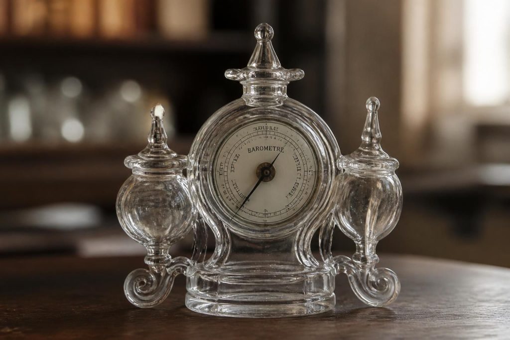 découvrez le baromètre en verre soufflé, un instrument ancien alliant précision et élégance décorative pour embellir votre intérieur avec charme.